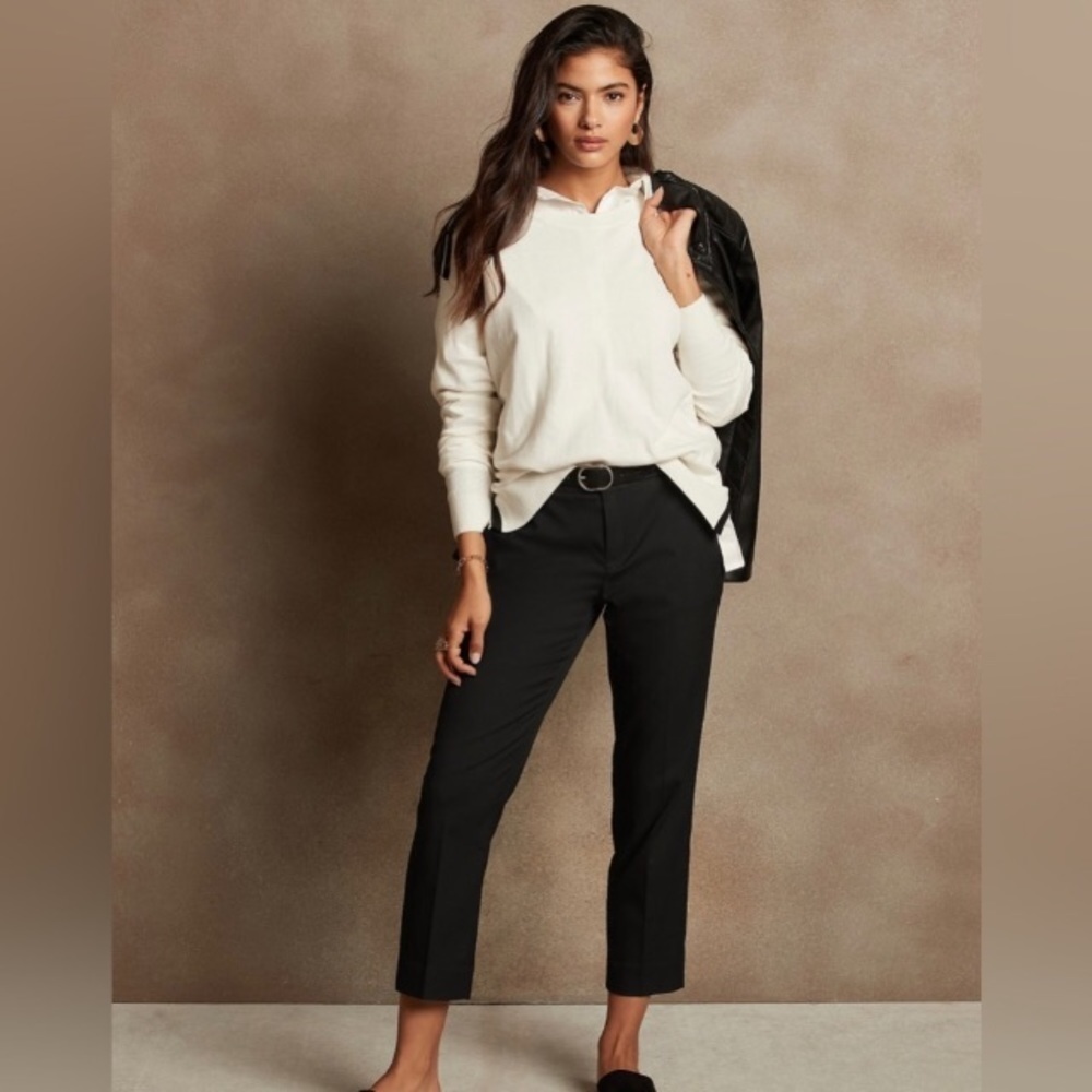 NWT! Banana Republic Black Avery Straight Pants 794221 🖥️8️⃣ - Picture 2 of 5